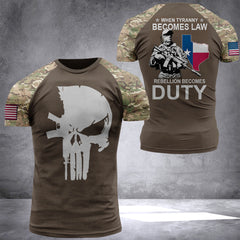 Texas son of america camo National Flag T-shirt