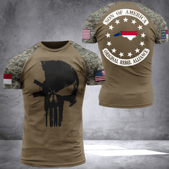 North Carolina son of america camo National Flag T-shirt