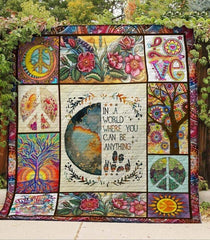 Hippie Peaceful bedding Quilt blankets 3d 025