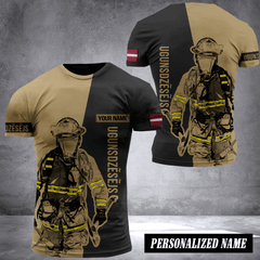 Firefighter Latvia customize T-shirt 245