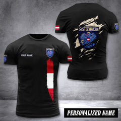 Austria Justizwache customize T-shirt back