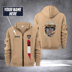 Polizei Austria customize Zipper cardigan jacket