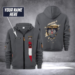 Polizei Austria customize Zipper cardigan jacket