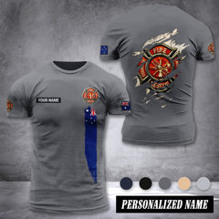 Firefighter Australia customize T-shirt back