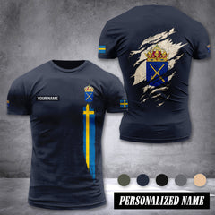 Soldier Sweden customize T-shirt back army