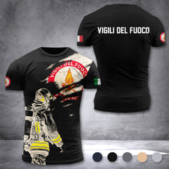 Firefighter Italy customize T-shirt 3d