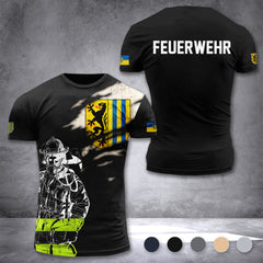 Firefighter Leipzig Germany customize T-shirt 3d 297