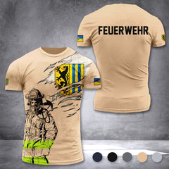 Firefighter Leipzig Germany customize T-shirt 3d 297