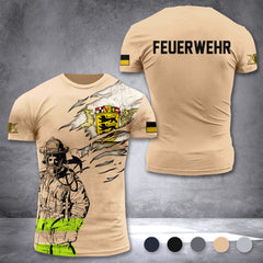 Firefighter Baden-Württemberg Germany customize T-shirt 3d 297