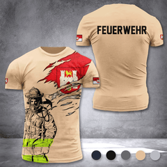 Firefighter Hannover Germany customize T-shirt 3d 297