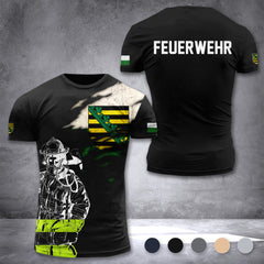Firefighter Sachsen Germany customize T-shirt 3d 297