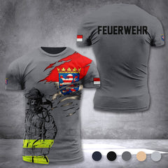 Firefighter Hessen Germany customize T-shirt 3d 297