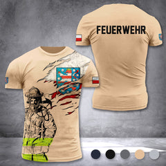 Firefighter Thuringia Germany customize T-shirt 3d 297