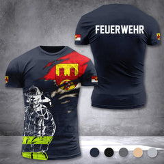 Firefighter Bielefeld Germany customize T-shirt 3d 297