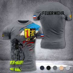 Firefighter Mannheim Germany customize T-shirt 3d 297