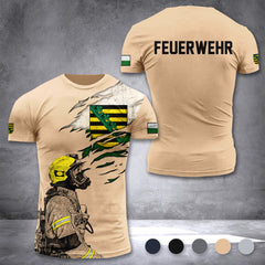 Firefighter Sachsen Germany customize T-shirt 3d 168
