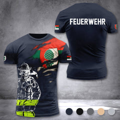 Firefighter Augsburg Germany customize T-shirt 3d 168