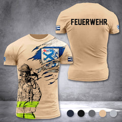 Firefighter Ingolstadt Germany customize T-shirt 3d 168