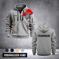 Firefighter Hessen Germany customize Hoodie Half Zipper 0909