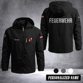 Firefighter Austria Outdoor Windbreaker Herren – Taktische Kapuzenjacke, Wasserdicht, Atmungsaktiv, Leicht, Feld- & Kletterjacke