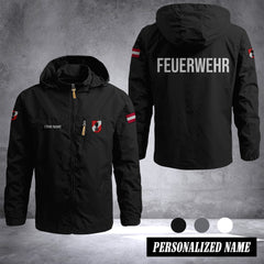 Firefighter Austria Outdoor Windbreaker Herren – Taktische Kapuzenjacke, Wasserdicht, Atmungsaktiv, Leicht, Feld- & Kletterjacke