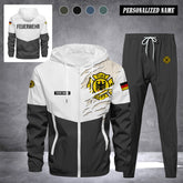 Firefighter Germany Herren Trainingsanzug 2025 – Freizeit Jogginganzug mit Kapuze, Sportjacke & Hose, 2-teiliges Running Set 299