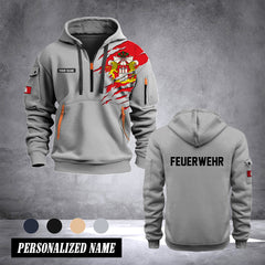 Firefighter Hamburg Germany customize Hoodie Half Zipper 0909