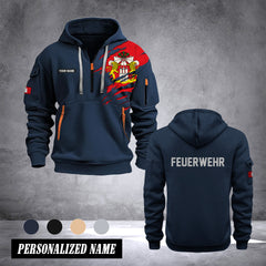 Firefighter Hamburg Germany customize Hoodie Half Zipper 0909