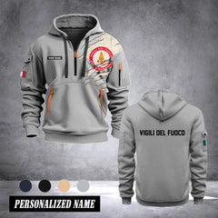 Firefighter Italian customize Hoodie Half Zipper 0909