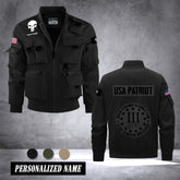USA patriot Men's Bomber Jacket - Lightweight Stand Collar Workwear Outerwear With Multi-Pockets