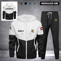 Firefighter Lower Austria Herren Trainingsanzug 2025 – Freizeit Jogginganzug mit Kapuze, Sportjacke & Hose, 2-teiliges Running Set