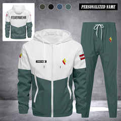 Firefighter Kärnten Austria Herren Trainingsanzug 2025 – Freizeit Jogginganzug mit Kapuze, Sportjacke & Hose, 2-teiliges Running Set