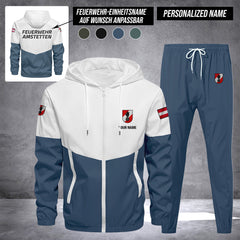 Firefighter Austria Herren Trainingsanzug 2025 – Freizeit Jogginganzug mit Kapuze, Sportjacke & Hose, 2-teiliges Running Set custom department