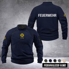 Firefighter Germany Taktischer Herren-Hoodie – Militärischer Outdoor-Pullover mit Reißverschluss, Langarm, Fleecefutter, winddicht und warm