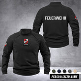 Firefighter Austria Taktischer Herren-Hoodie – Militärischer Outdoor-Pullover mit Reißverschluss, Langarm, Fleecefutter, winddicht und warm