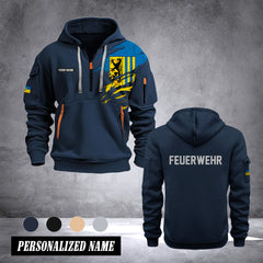 Firefighter Leipzig Germany customize Hoodie Half Zipper 0909