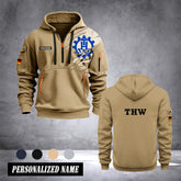 THW Germany customize Hoodie Half Zipper 0909