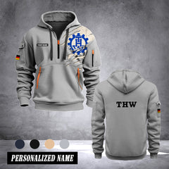 THW Germany customize Hoodie Half Zipper 0909