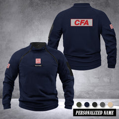 Country Fire Authority Australia Men’s Tactical Hoodie with Zip – Military Style Outdoor Fleece Pullover, Windproof, Warm & Long Sleeve