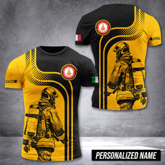 Firefighter Italy customize T-shirt 3d gold