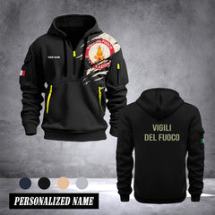 Vigili del Fuoco Italy customize Hoodie Half Zipper NLG