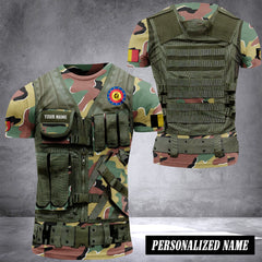 Belgium Army customize T-shirt 3d tatical camo