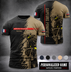Firefighter France customize T-shirt Gr