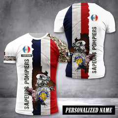 Firefighter France customize T-shirt NWE