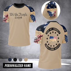 USA we the people T-shirt has raglan sleeves MRI