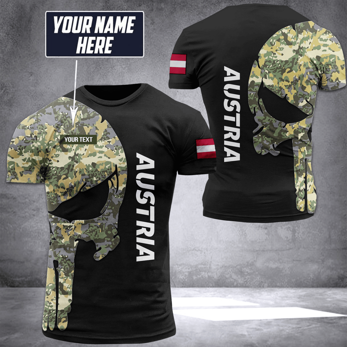 Austria camo pun customize T-shirt