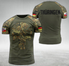 Thuringia Germany Sleeves Pun Camo T-shirt 1205