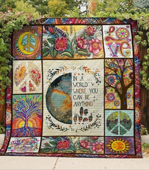 Hippie Peaceful bedding Quilt blankets 3d 002