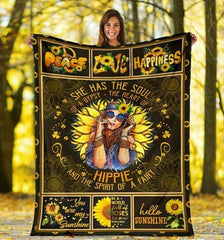 Hippie Peaceful bedding Quilt blankets 3d 016