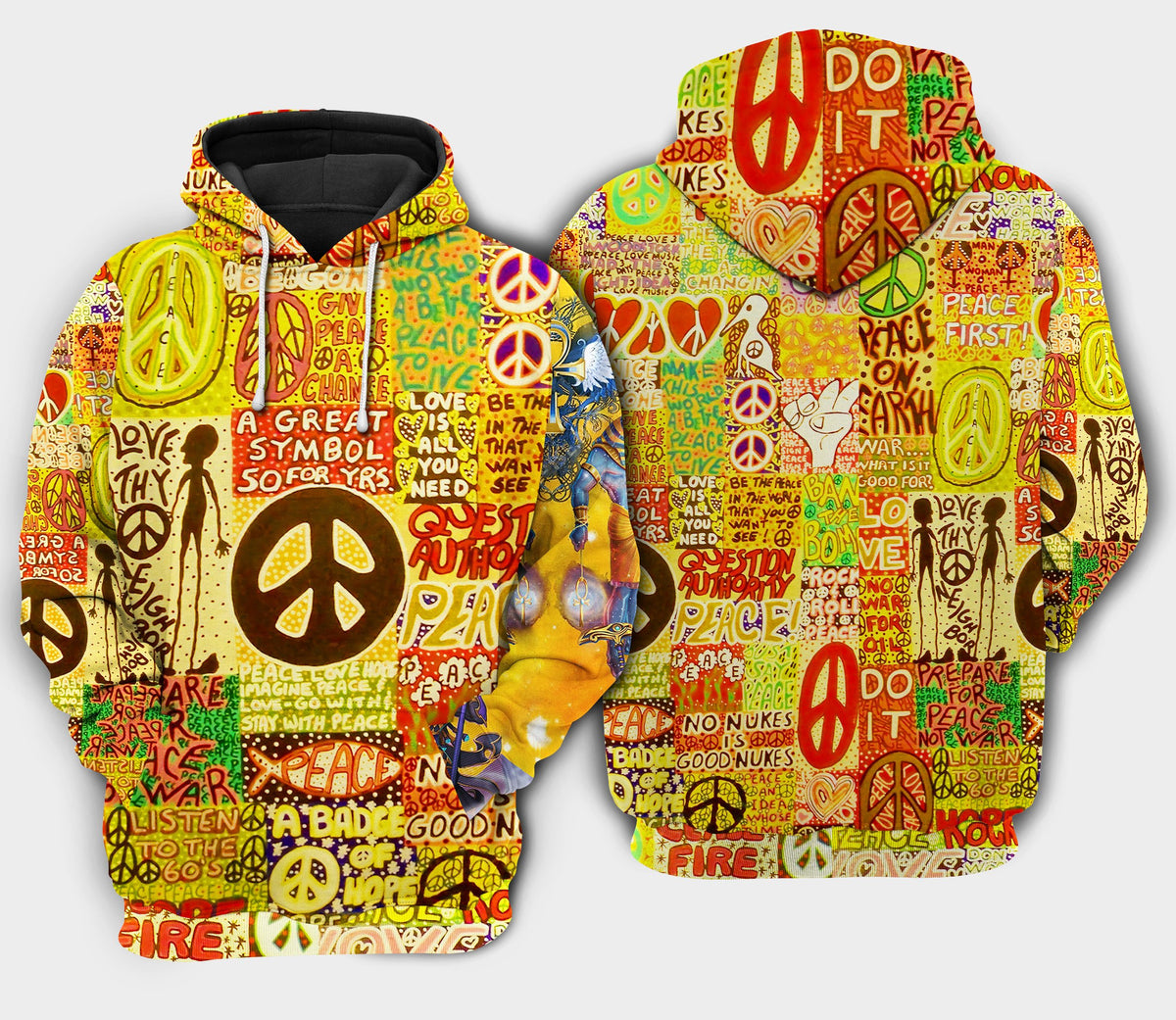 Hippie Peace Sign hoodie 3d printed